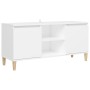 Mueble de TV con patas de madera maciza blanco 103,5x35x50 cm de vidaXL, Muebles TV - Ref: Foro24-805959, Precio: 80,57 €, De...