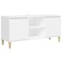 TV-Schrank mit Massivholzbeinen weiß 103,5x35x50 cm von vidaXL, TV-Möbel - Ref: Foro24-805959, Preis: 75,79 €, Rabatt: %