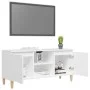 TV-Schrank mit Massivholzbeinen weiß 103,5x35x50 cm von vidaXL, TV-Möbel - Ref: Foro24-805959, Preis: 75,79 €, Rabatt: %