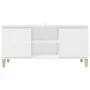 TV-Schrank mit Massivholzbeinen weiß 103,5x35x50 cm von vidaXL, TV-Möbel - Ref: Foro24-805959, Preis: 75,79 €, Rabatt: %