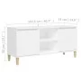 TV-Schrank mit Massivholzbeinen weiß 103,5x35x50 cm von vidaXL, TV-Möbel - Ref: Foro24-805959, Preis: 75,79 €, Rabatt: %