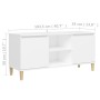 TV-Schrank mit Massivholzbeinen weiß 103,5x35x50 cm von vidaXL, TV-Möbel - Ref: Foro24-805959, Preis: 77,20 €, Rabatt: %