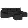 Conjunto de Comedor de Jardín con cojín 6 pcs Negro