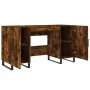 Schreibtisch aus geräuchertem Eichenholzwerkstoff, 140 x 50 x 75 cm von vidaXL, Schreibtische - Ref: Foro24-829577, Preis: 12...