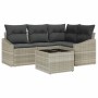 Conjunto de Comedor de Jardín con cojín 5 pcs Gris Claro
