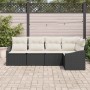 Conjunto de Comedor de Jardín con cojín 5 pcs Negro y crema