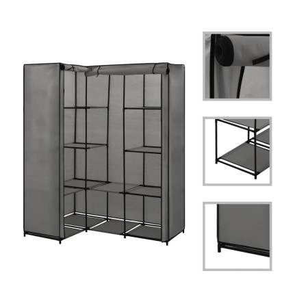 Grauer Eckschrank 130x87x169 cm von vidaXL, Kleiderschränke - Ref: Foro24-282452, Preis: 56,77 €, Rabatt: %