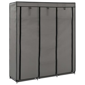 Armario con compartimentos y varillas tela gris 150x45x175 cm de vidaXL, Armarios roperos - Ref: Foro24-282456, Precio: 44,64...