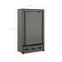 Armario de tela gris 87x49x159 cm de vidaXL, Armarios roperos - Ref: Foro24-282460, Precio: 51,11 €, Descuento: %