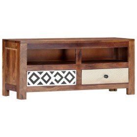 Mueble de TV madera maciza de acacia 90x30x40 cm
