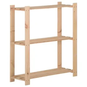 3-tier solid pine wood shelf 80x28.5x90 cm by vidaXL, Industrial shelving - Ref: Foro24-327321, Price: 36,08 €, Discount: %