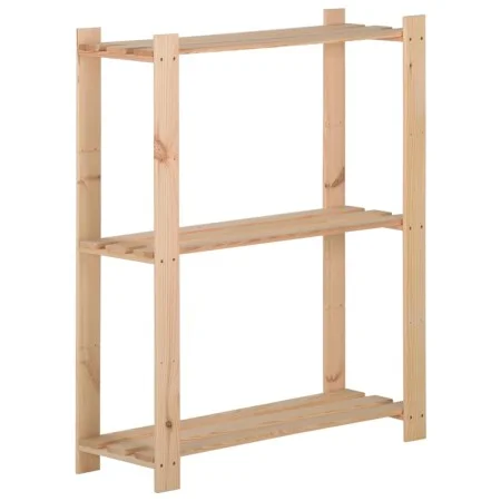 3-tier solid pine wood shelf 60x28.5x90 cm by vidaXL, Industrial shelving - Ref: Foro24-327322, Price: 33,11 €, Discount: %