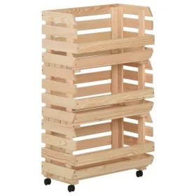 Solid pine wood vegetable cart 37x30x80 cm by vidaXL, Kitchen and dining carts - Ref: Foro24-327325, Price: 62,34 €, Discount: %
