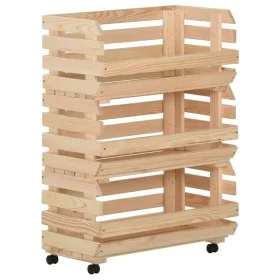 Vegetable cart solid pine wood 57x30x80 cm by vidaXL, Kitchen and dining carts - Ref: Foro24-327326, Price: 88,45 €, Discount: %