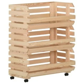 Gemüsewagen aus massivem Zirbenholz 77x30x80 cm von vidaXL, Küchen- und Speisewagen - Ref: Foro24-327327, Preis: 92,26 €, Rab...