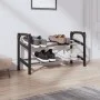 Extendable shoe rack with two shelves 119x24x37 cm by vidaXL, Shoe racks and shoe organizers - Ref: Foro24-344369, Price: 21,...