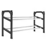 Extendable shoe rack with two shelves 119x24x37 cm by vidaXL, Shoe racks and shoe organizers - Ref: Foro24-344369, Price: 21,...