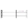Extendable shoe rack with two shelves 119x24x37 cm by vidaXL, Shoe racks and shoe organizers - Ref: Foro24-344369, Price: 22,...