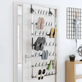 Silver hanging shoemaker 66x13x139 cm by vidaXL, Shoe racks and shoe organizers - Ref: Foro24-344372, Price: 39,97 €, Discoun...