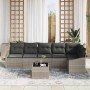Conjunto de Comedor de Jardín con cojín 7 pcs Gris Claro