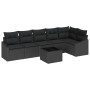 Conjunto de Comedor de Jardín con cojín 7 pcs Negro