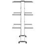 3-stufige Wäscheleine mit Rädern silber 60x70x129 cm von vidaXL, Wäscheleinen und Kleiderbügel - Ref: Foro24-344376, Preis: 8...