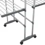 3-tier clothesline with wheels silver 60x70x129 cm by vidaXL, Clotheslines and hangers - Ref: Foro24-344376, Price: 85,01 €, ...