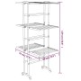 3-stufige Wäscheleine mit Rädern silber 60x70x129 cm von vidaXL, Wäscheleinen und Kleiderbügel - Ref: Foro24-344376, Preis: 8...