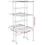 3-tier clothesline with wheels silver 60x70x129 cm by vidaXL, Clotheslines and hangers - Ref: Foro24-344376, Price: 85,01 €, ...