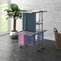 Tendedero de 2 niveles con ruedas plateado 60x70x106 cm de vidaXL, Tendederos y perchas - Ref: Foro24-344377, Precio: 67,93 €...