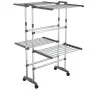 Tendedero de 2 niveles con ruedas plateado 60x70x106 cm de vidaXL, Tendederos y perchas - Ref: Foro24-344377, Precio: 67,93 €...