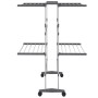 Tendedero de 2 niveles con ruedas plateado 60x70x106 cm de vidaXL, Tendederos y perchas - Ref: Foro24-344377, Precio: 66,39 €...