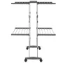 Tendedero de 2 niveles con ruedas plateado 60x70x106 cm de vidaXL, Tendederos y perchas - Ref: Foro24-344377, Precio: 67,93 €...