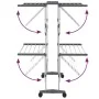 Tendedero de 2 niveles con ruedas plateado 60x70x106 cm de vidaXL, Tendederos y perchas - Ref: Foro24-344377, Precio: 67,93 €...