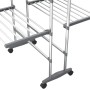 Tendedero de 2 niveles con ruedas plateado 60x70x106 cm de vidaXL, Tendederos y perchas - Ref: Foro24-344377, Precio: 66,39 €...