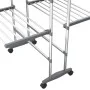 Tendedero de 2 niveles con ruedas plateado 60x70x106 cm de vidaXL, Tendederos y perchas - Ref: Foro24-344377, Precio: 67,93 €...