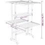 Tendedero de 2 niveles con ruedas plateado 60x70x106 cm de vidaXL, Tendederos y perchas - Ref: Foro24-344377, Precio: 67,93 €...