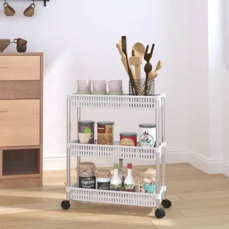 3-story silver and white aluminum storage cart by vidaXL, Storage containers - Ref: Foro24-344380, Price: 28,31 €, Discount: %