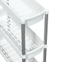 Carrito de almacenaje de 3 alturas aluminio plateado y blanco