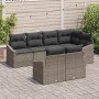 Conjunto de Comedor de Jardín con cojín 7 pcs Gris
