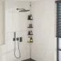 Telescopic shower corner shelf 4 shelves aluminum silver by vidaXL, Bathroom accessory mounts - Ref: Foro24-344382, Price: 25...