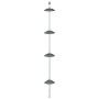 Estantería esquina ducha telescópica 4 estantes aluminio plata de vidaXL, Monturas para accesorios de baño - Ref: Foro24-3443...