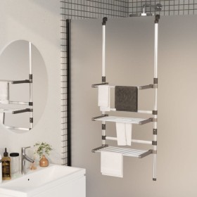 3-stufige Wäscheleine aus Aluminium von vidaXL, Wäscheleinen und Kleiderbügel - Ref: Foro24-344383, Preis: 45,53 €, Rabatt: %
