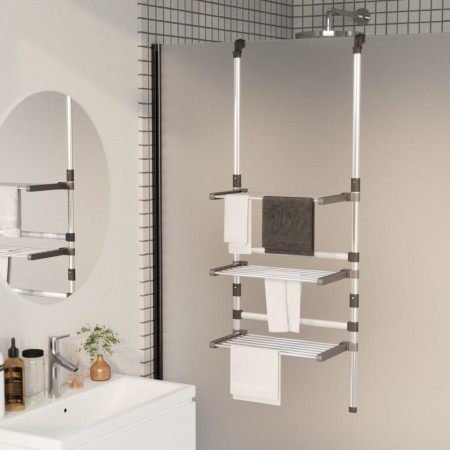 3-stufige Wäscheleine aus Aluminium von vidaXL, Wäscheleinen und Kleiderbügel - Ref: Foro24-344383, Preis: 45,53 €, Rabatt: %