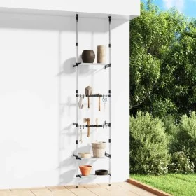 Telescopic garden shelving 3 shelves silver aluminum by vidaXL, Storage containers - Ref: Foro24-344386, Price: 38,14 €, Disc...