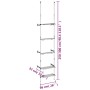 Teleskop-Gartenregal 3 Böden aus silbernem Aluminium von vidaXL, Lagerbehälter - Ref: Foro24-344386, Preis: 38,51 €, Rabatt: %