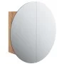 Bathroom cabinet with round mirror and LED oak 47x47x17.5 cm by vidaXL, bathroom vanities - Ref: Foro24-345586, Price: 168,09...
