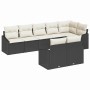 Conjunto de Comedor de Jardín con cojín 8 pcs Negro y crema