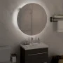 Bathroom cabinet with round mirror and LED oak 47x47x17.5 cm by vidaXL, bathroom vanities - Ref: Foro24-345586, Price: 168,09...
