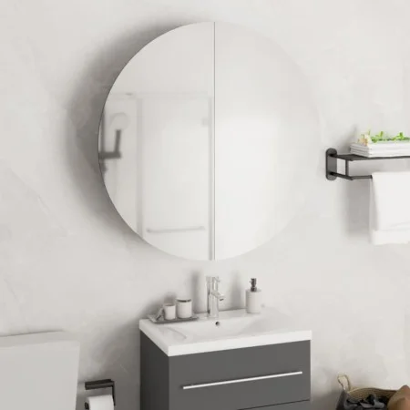 Bathroom cabinet with round mirror and white LED 54x54x17.5 cm by vidaXL, bathroom vanities - Ref: Foro24-345587, Price: 135,...